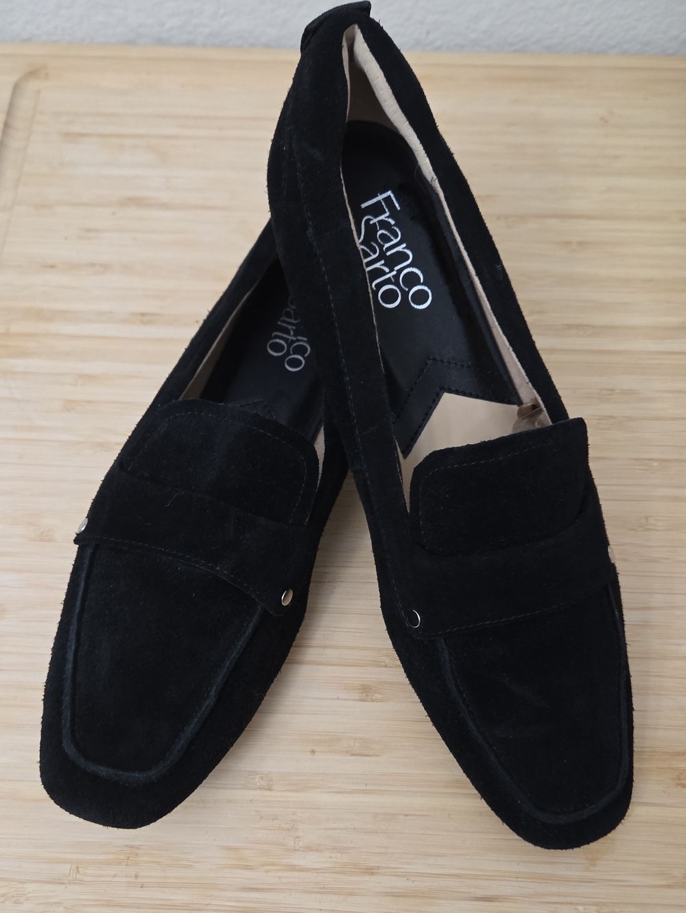 Franco Sarto Black Suede Persia Loafers